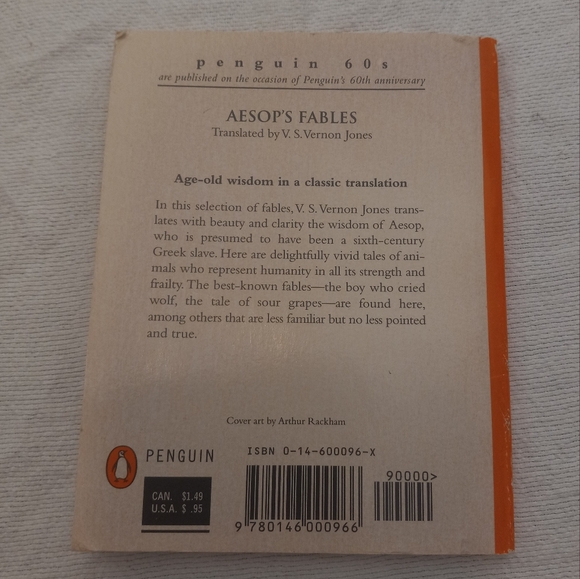EUC vintage Penguin 60s Aesop's Fables Green With Orange Spine - Picture 2 of 6